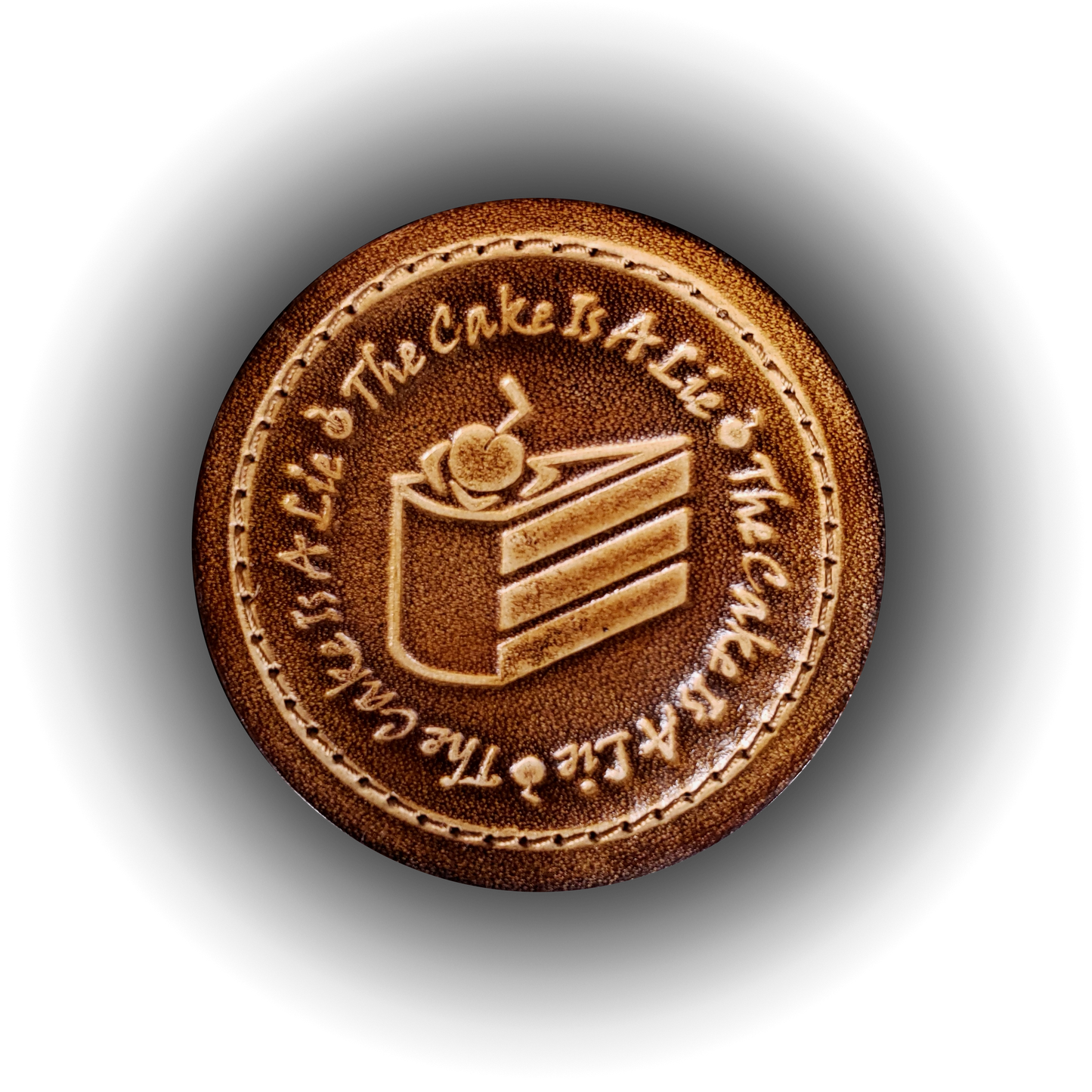 The Cake Is A Lie (Portal) - Leather Patch