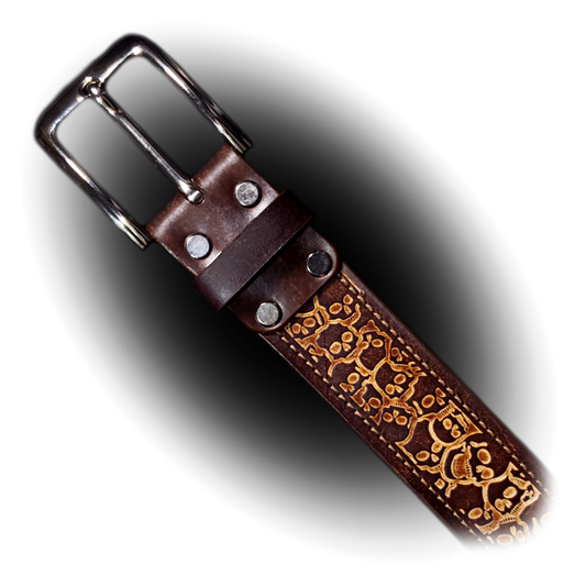 Leather Belt - Skulls