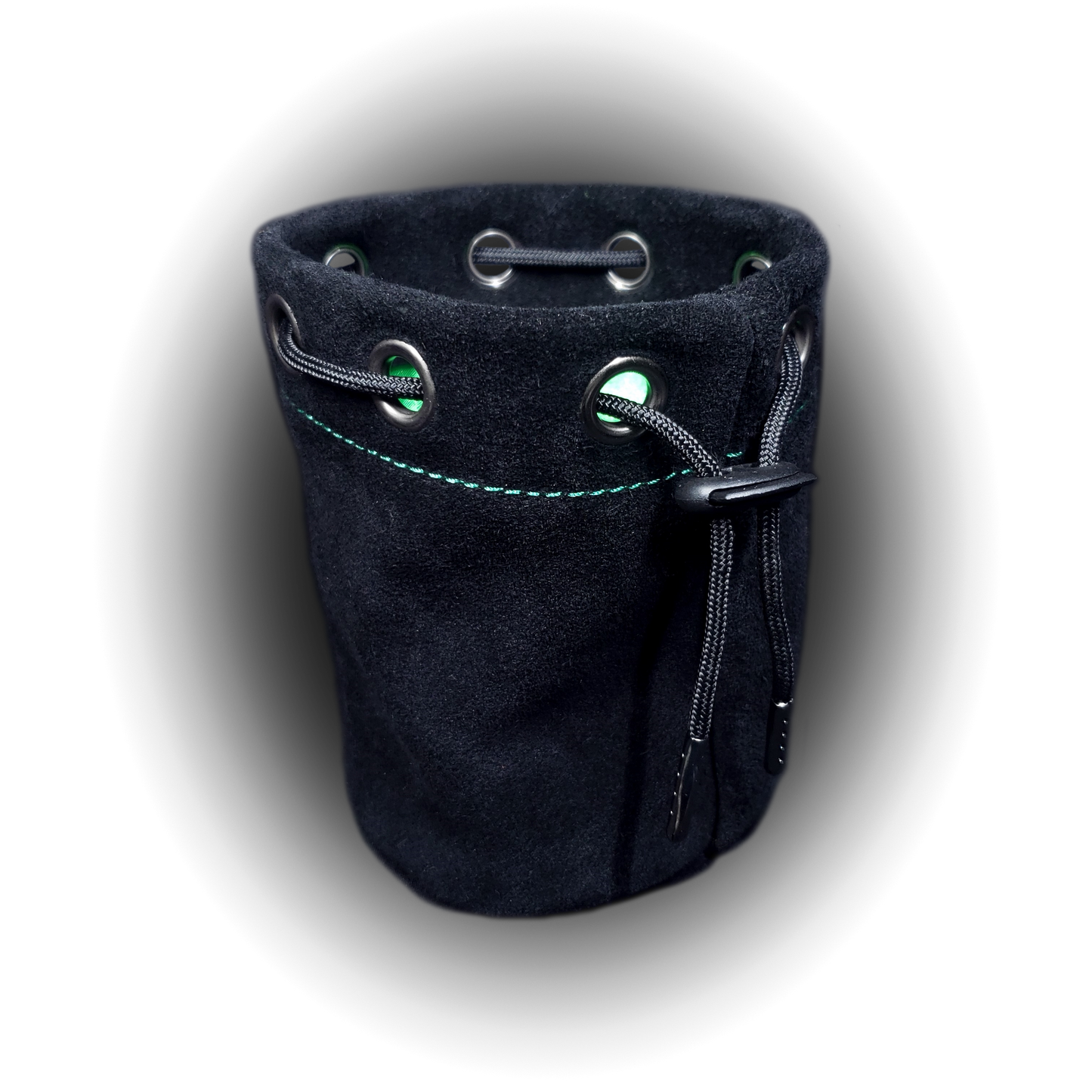 Suede Dice Bag - Black, Green