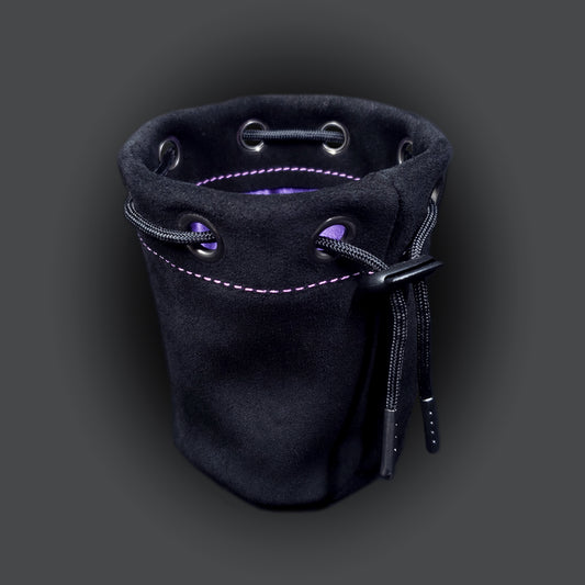 Suede Dice Bag - Black, Purple