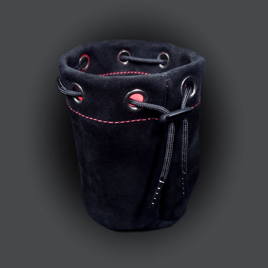 Suede Dice Bag - Black, Red