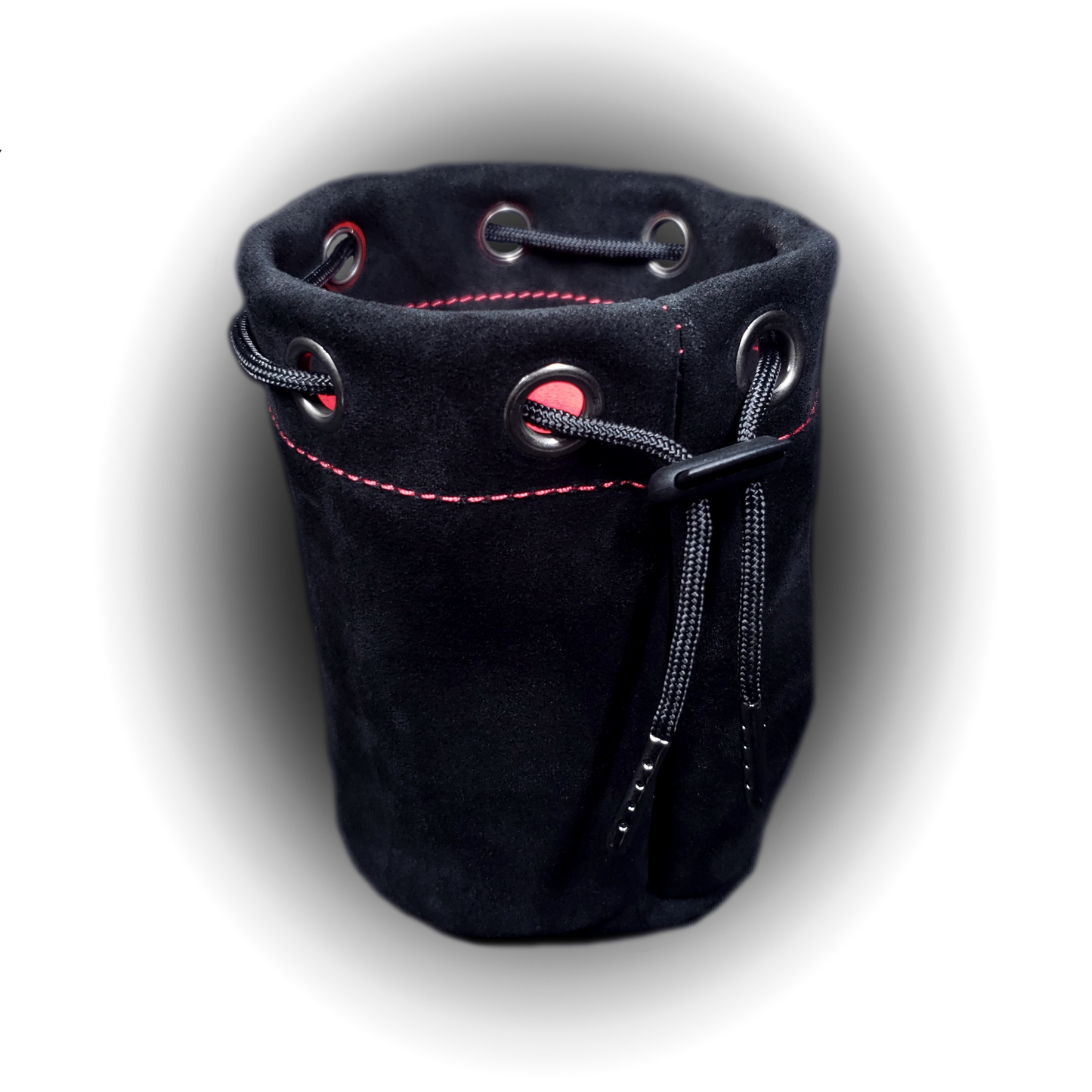 Suede Dice Bag - Black, Red