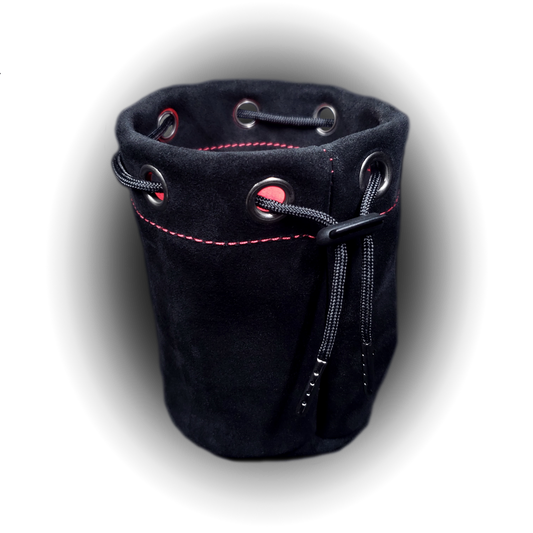 Suede Dice Bag - Black, Red