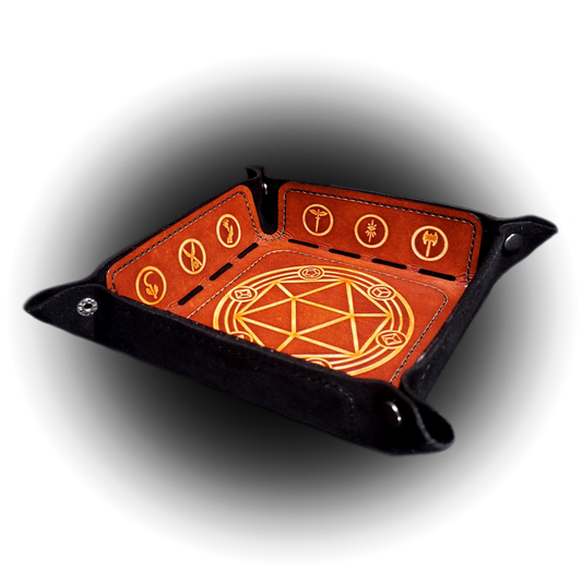Leather Dice Tray - DnD Class Symbols